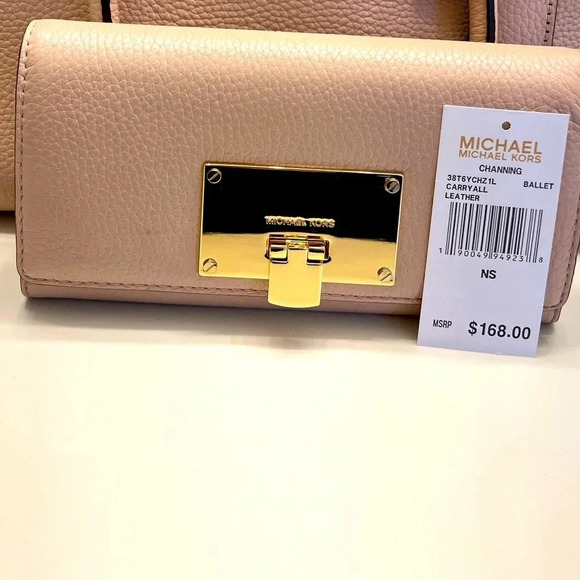 Michael Kors large Channing Wallet in Ballet pink pebble leather - Picture 1 of 6